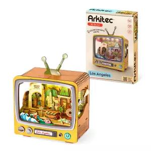 아키텍 DIY 로스앤젤레스 조립 키트 미니어처 만들기 레트로 TV 시티라인 나라 도시 수도 랜드마크 건축물