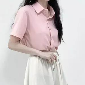 여성 베이직 카라 반팔 블라우스 데일리룩 셔츠 여름 기본 상의