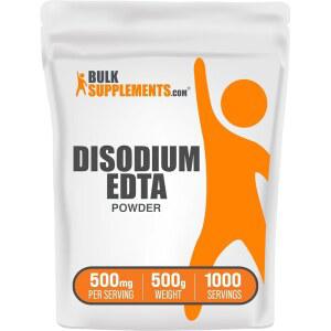 BulkSupplements.com 이나트륨 EDTA 분말 - 염, 첨가물 등급, 순수 및 글루텐 프리, 1회 제공량당 500mg, 500g(1.1파운드) (팩 1개)