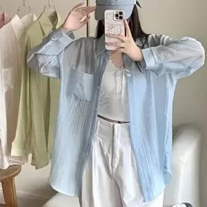 루즈핏 여름 아우터 썸머 캐주얼 롱셔츠 남방 로브