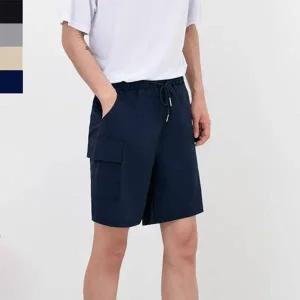 남성 카고 면바지 하프 팬츠 일P 여름 캐주얼 밴딩 반바지