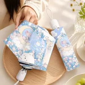( )달과소녀 3단 접이식 양우산 자외선차단 암막 자동우산