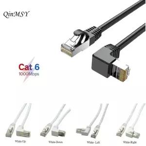 ㄱ자랜선 인터넷 케이블 Cat6 다운 앵글 1000mbps 네트워크 90도 TV 라우터 화이트 03M-1M