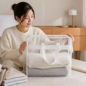 ( )투명 보관함 S 담요 모기장 정리 파우치 의류 가방