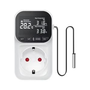 자동온도조절기 LCD 디지털 온도조절기 스위치 EU 콘센트 자동 온도 타이머 소켓 난방 주야간 제어