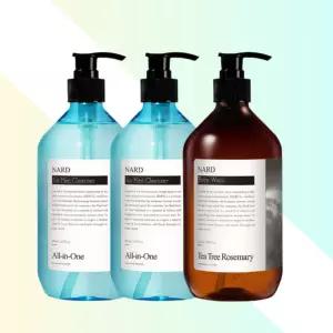 나드 남성청결제 500ml 2개+바디워시 티트리로즈마리향 500ml 1개 남성위생 청결케어 순한세정 데일리케어