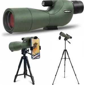 업그레이드된 60인치 삼각대 BAK4 프리즘 및 FMC 60MM 렌즈 표적 촬영용 조준경 조류 관찰 사냥 야외 관찰용 전화 어댑터 휴대용 가방을 갖춘 NWDEY 25-75X60 조준경