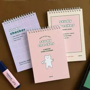 라이트그린 스터디 플래너 데일리 위클리 만년 4개월 스케줄러
