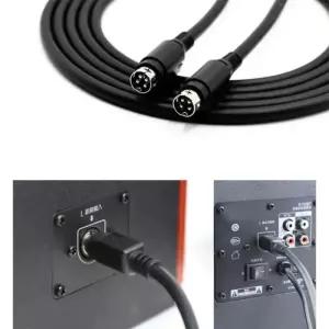 스피콘케이블 R1700BT R1600TIII 스피커 4Pin DIN Male 케이블 고음질 사운드 와이어 구리 ABS 하우징 T5EE