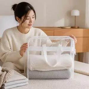 ( )투명 보관함 S 담요 모기장 정리 파우치 의류 가방