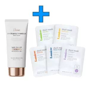 사임당 다임 UV 퍼펙트 쉴드 선크림 대용량 80ml+ 루미에르 마스크팩 5매