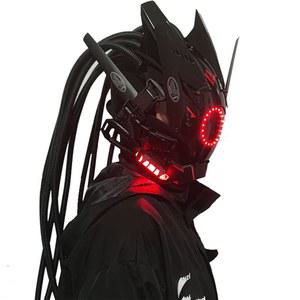 남성 KYEDAY 펑크 마스크 코스프레 땋은 마스크로 라운드 라이트 할로윈 핏 파티 뮤직 페스티벌 악세사리