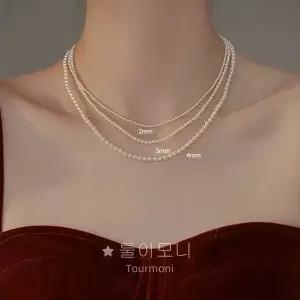 무지게샵 여성 담수진주 목걸이 3mm 4mm
