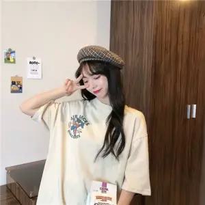 여름 3컬러 미니자수 루즈핏 롱티 캐주얼티 SSH-202