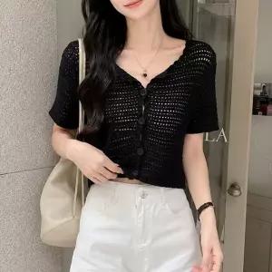 DD711 LK-G042  멜로 펀칭 니트가디건