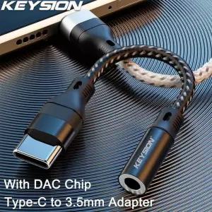 FiiO KEYSION USB C~35mm DAC 칩 헤드폰 어댑터 C~잭 오디오 AUX 케이블 iPhone 15 SAMSUNG 삼성 Huawei Re