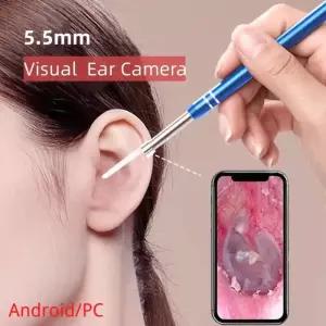 귀이개내시경 귀후비개 귀파개 귀지 제거 카메라 귀청소 55MM HD 적 귀 내시경 3 in 1 USB 검 이경 왁스 청