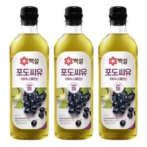 백설 포도씨유 900ml, 3개