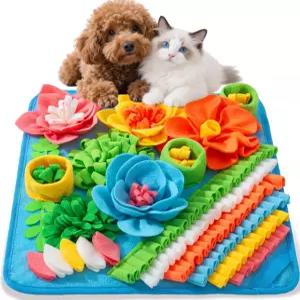 강아지용 스너플 매트 고양이 토끼 반려동물 간식 먹이 15.4 x 인치 중소형용 펠트 울 개 냄새 슬로우