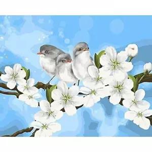 고품질 TBZ 꽃과 새 (캔버스) 보석십자수 40x50 다이아몬드페인팅 캔버스형보석십자수 보석비즈 WFNKADH
