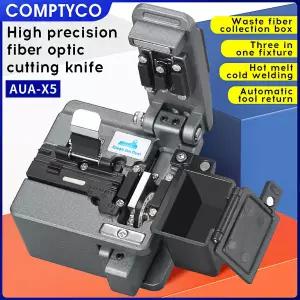 COMPTYCO AUA-X5 고정밀 광섬유 절단기 FTTH 광섬유 케이블 절단 도구 절단 칼 폐섬유 상자 포함