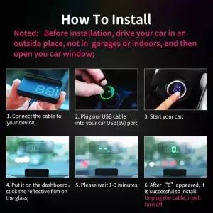 HUD 헤드업 디스플레이 자동차 GPS 디지털 속도계 범용 앞유리 프로젝터 USB 플러그 앤 플레이 자동 전자
