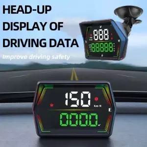 GPS 속도계 자동차 HUD 헤드업 디스플레이 대형 글꼴 나침반 시간 초과 속도 경고 앞유리 프로젝터 모든