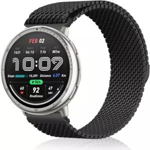 Amazfit 액티브 2 3 T-Rex 프로 44mm용 KiimLaa 메탈 워치 밴드 GTS 4/3/2용 두꺼운 마그네틱 메시