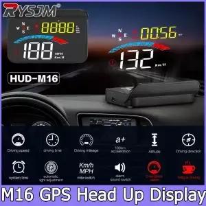 모든 차량용 M6 GPS HUD 헤드업 디스플레이 앞유리 투사 속도계 디지털 프로젝터 속도 전압 거리 고도 표시
