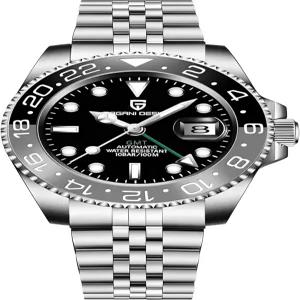 카디젠 파가니 디자인 GMT 전자동 기계식 남성용 시계 40MM 날짜 1억 개 방수 스테인리스 스틸 잠수정 회전