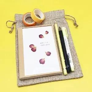고품질 TBZ 스트링 린넨 소품파우치 1개 스트링 린넨주머니 소품파...