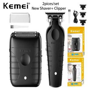 Kemei 2299 T95 헤어 클리퍼 전문 전기 USB 충전식 이발사 트리머 무선 Type-c Zero Gapped Cutting