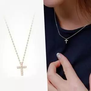 [미니아트]얇은 14k 금 목걸이 미니골드 14k 십자가 목걸이 데일리 심플-WFO2XJS