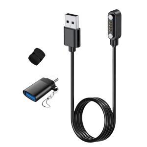 PLAUD 노트 AI 음성 녹음기와 호환되는 YANMONGI 충전 케이블 3.3피트 4핀 교체용 마그네틱 USB 코드 홀더 및 USB-A TO TYPE-C 어댑터 포함