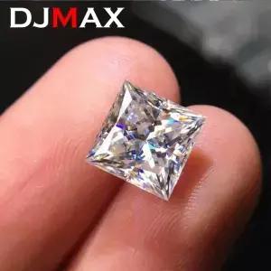 DJMAX 1.5-12mm 프린세스 컷 Moissanite 루즈 스톤 인증 다이아몬드 보석 D 컬러 VVS1 제작용