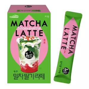 ROASTIQUE 공식 카페 모리 제주 말차 라떼 0스틱 00칼로리 의식용 등급 녹차 가루 달콤한 믹스 딸기 7온스