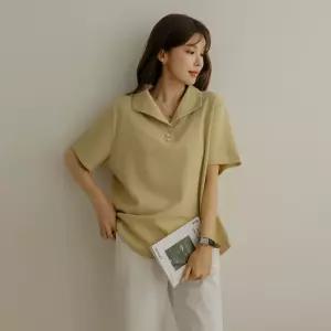 6월 마지막 세일 [MADE] 다인소 카라 진주 버튼 반팔 T