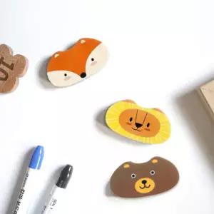 자석 지우개 3종 (곰+여우+사자)