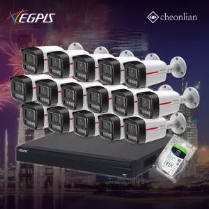 이지피스 이지뷰IP QHD 고급형 야간컬러 실외16대+16채널 CCTV 세트 PoE (2TB 포함)