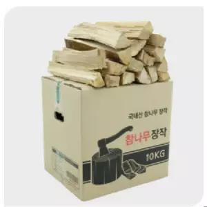 국내산 참나무 장작 10kg 캠핑 불멍 벽난로 바베큐 기계식 건조 땔감 캠프파이어