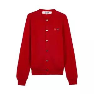 (꼼데가르송) 공용 더블 하트 가디건 AX N057 051 RED