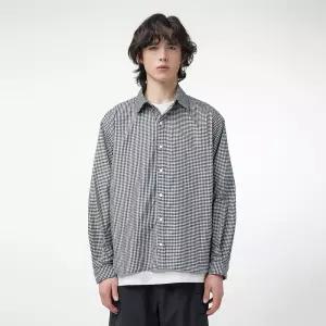 헌터 [MEN] 로고 패치 롱슬리브 셔츠 - 블랙 HEM0001ASZBLK