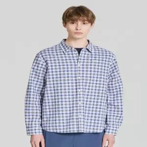 아이더 TECH LINEN (테크 린넨) 남성 긴팔 체크 셔츠_Dark Navy DMM26451N9