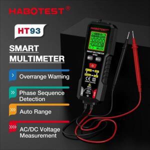 HABOTEST HT93 디지털 멀티미터 전압 테스터 2000 카운트 AC/DC True RMS NCV 위상 자동 조정