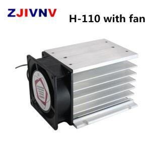 H-110 60A 3상 무접점 계전기 SSR 알루미늄 방열판 라디에이터(220VAC 팬 및 보호 커버 포함)