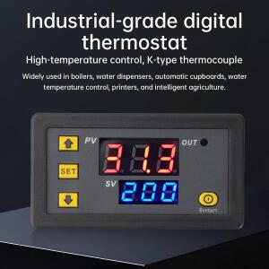 W3230 고정밀 K형 열전대 디지털 온도 조절기 -60500도 릴레이 출력 DC 5V/12V/24V 110-220V