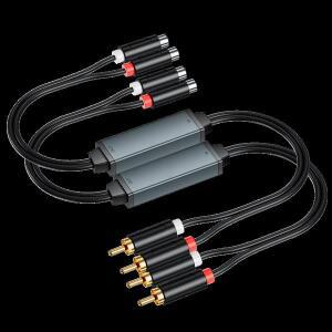 eppfun AV100C RCA 금도금 커넥터, 오디오 아이솔레이터, 공통 접지 잡음 필터 3.5mm, 차량용 홈 스테레오(