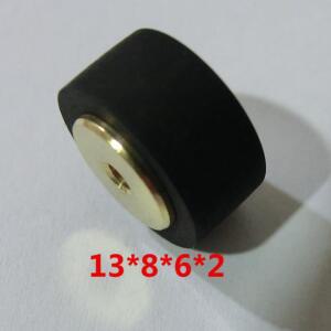 13x8x6x2mm 구리 코어 압력 핀치 롤러 테이프, 오디오 레코더, 카세트 데크 벨트 풀리, 1 개