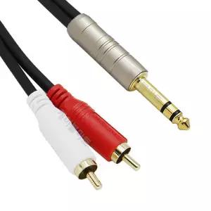MACK PA07 스테레오 5.5 (TRS) 2 RCA 20m 오디오 케이블 Y 스피커선 음향 앰프 믹서 키보드 연결선