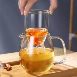 차주전자 둥근 티보트 차우리기 내열 유리 티팟 600ml